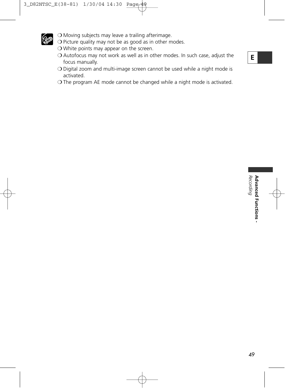 Canon Elura 65 User Manual | Page 49 / 162