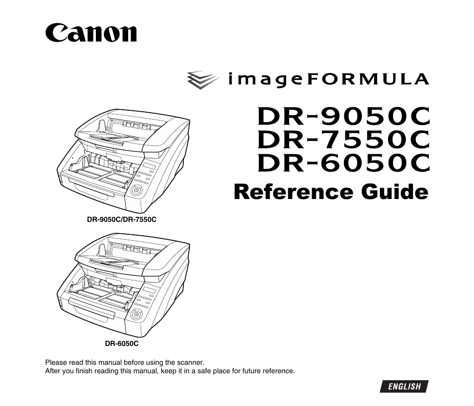 Canon IMAGE FORMULA DR-9050C User Manual | 68 pages