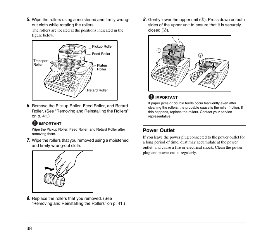 Power outlet | Canon IMAGE FORMULA DR-9050C User Manual | Page 46 / 68