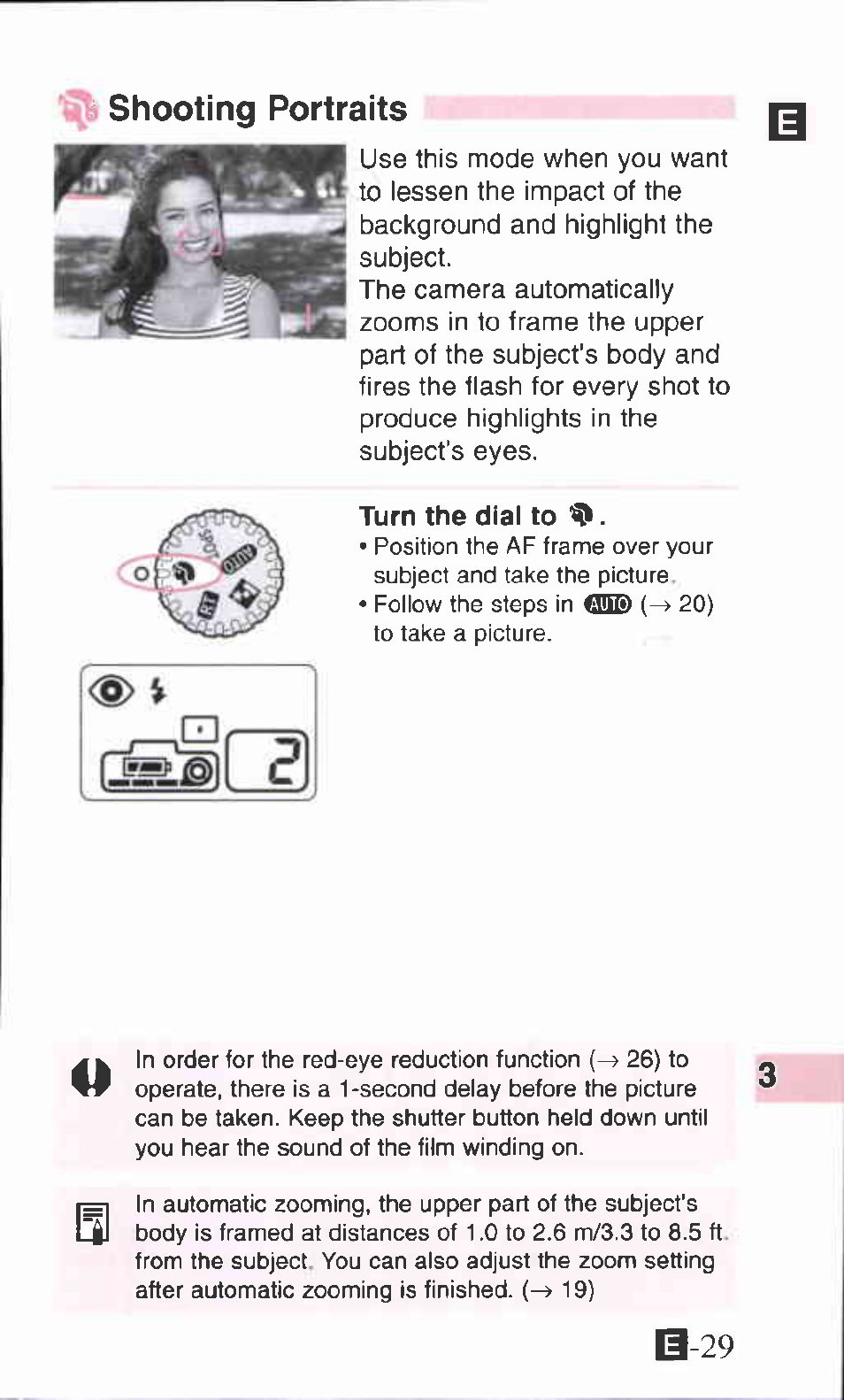 Shooting portraits, B-29 | Canon SURE SHOT 105 ZOOM S User Manual | Page 29 / 51