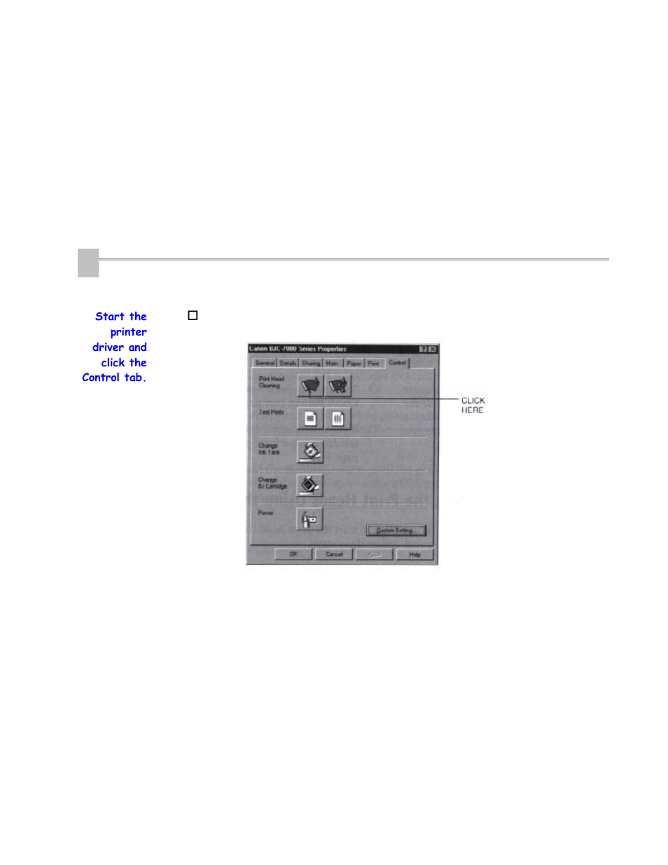 Cleaning the print heads, Cleaning the print heads from windows | Canon BJC 7000 User Manual | Page 48 / 76