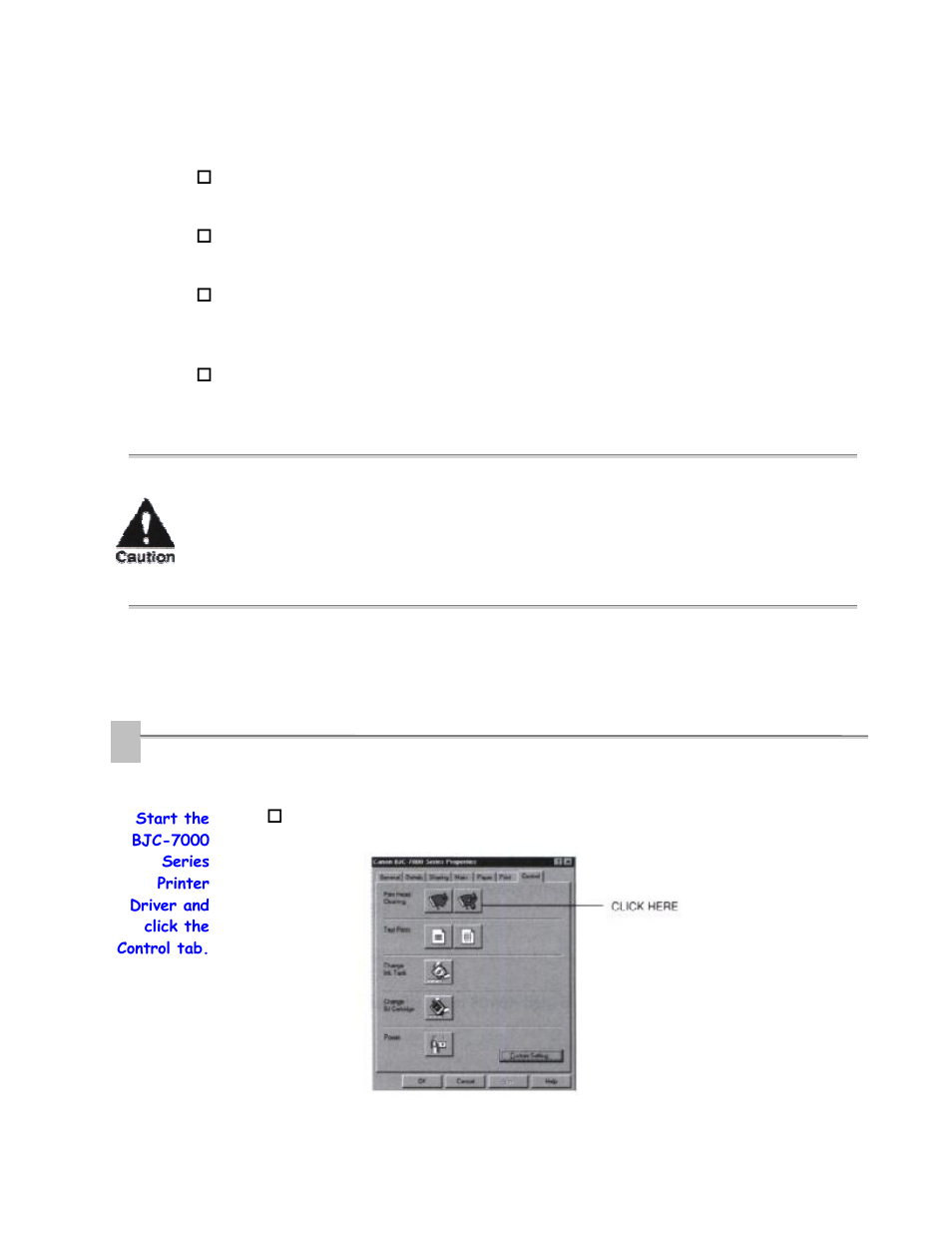 Deep cleaning the print heads, Deep cleaning using the printer driver | Canon BJC 7000 User Manual | Page 51 / 76