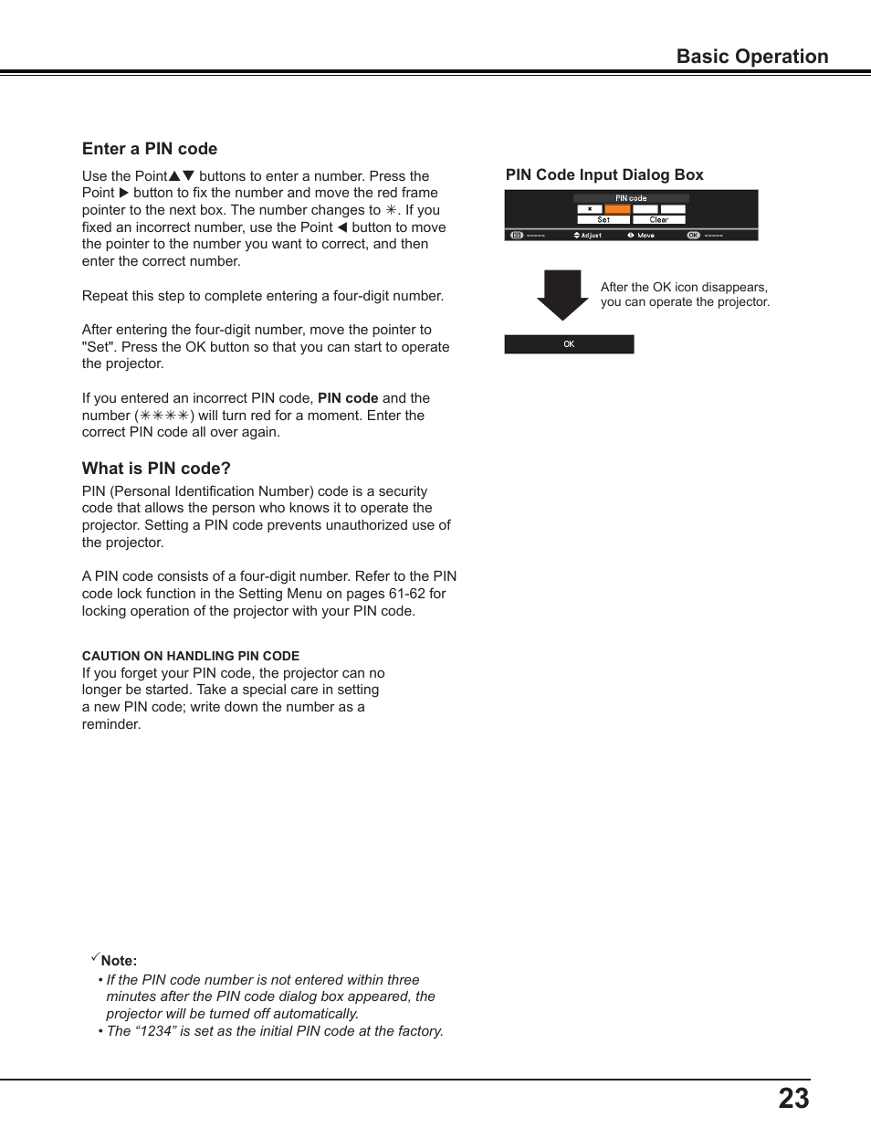 Basic operation | Canon Multimedia Projector LV-8235 UST User Manual | Page 23 / 84