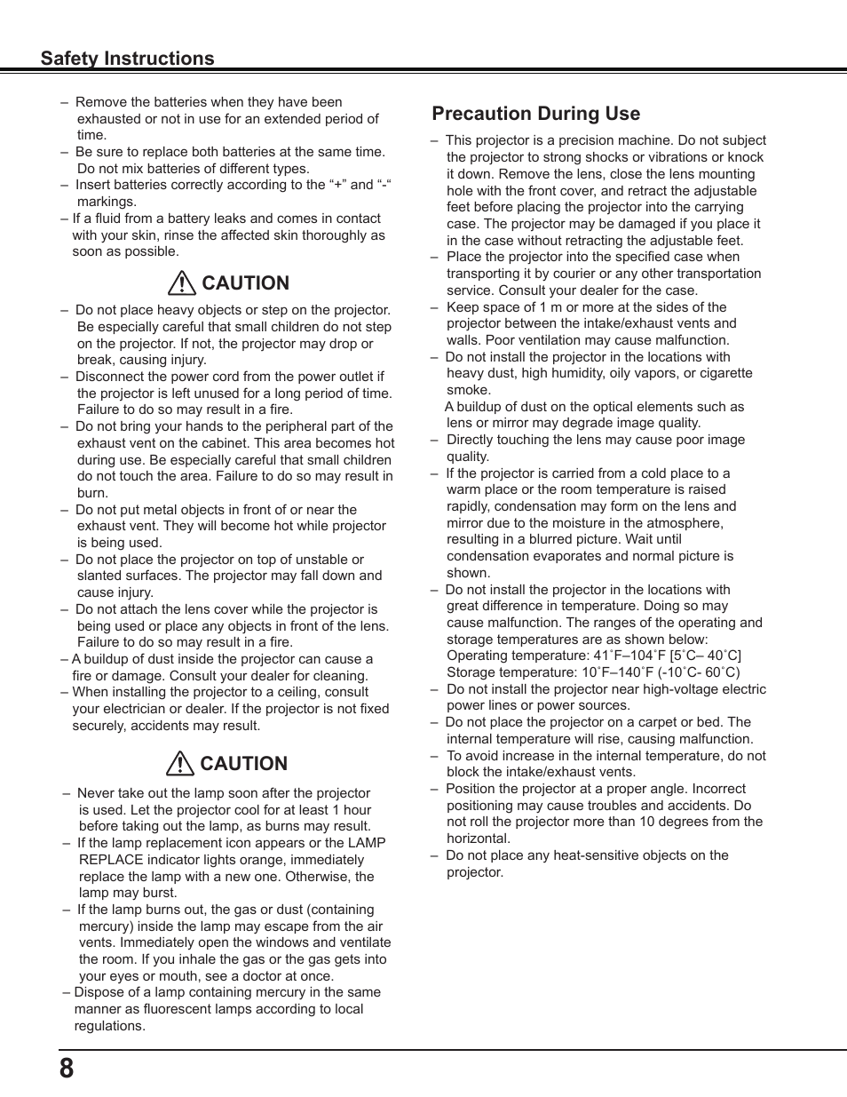 Canon Multimedia Projector LV-8235 UST User Manual | Page 8 / 84