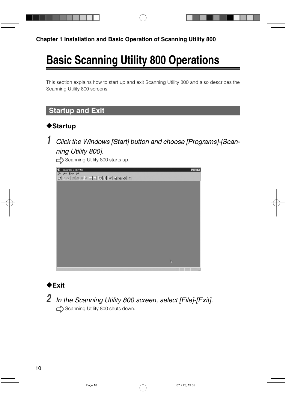 Basic scanning utility 800 operations | Canon 800II User Manual | Page 10 / 60