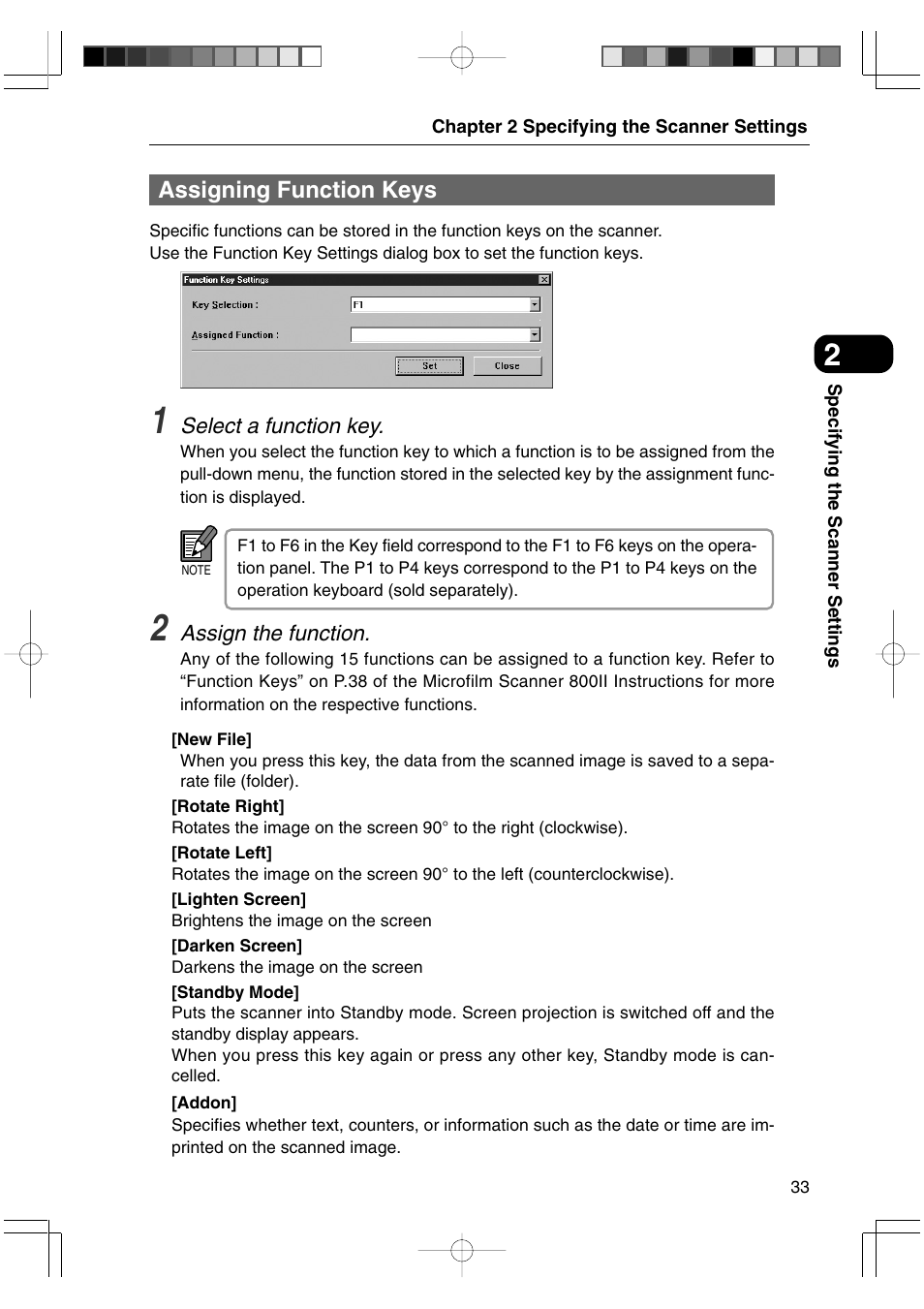 Assigning function keys | Canon 800II User Manual | Page 33 / 60