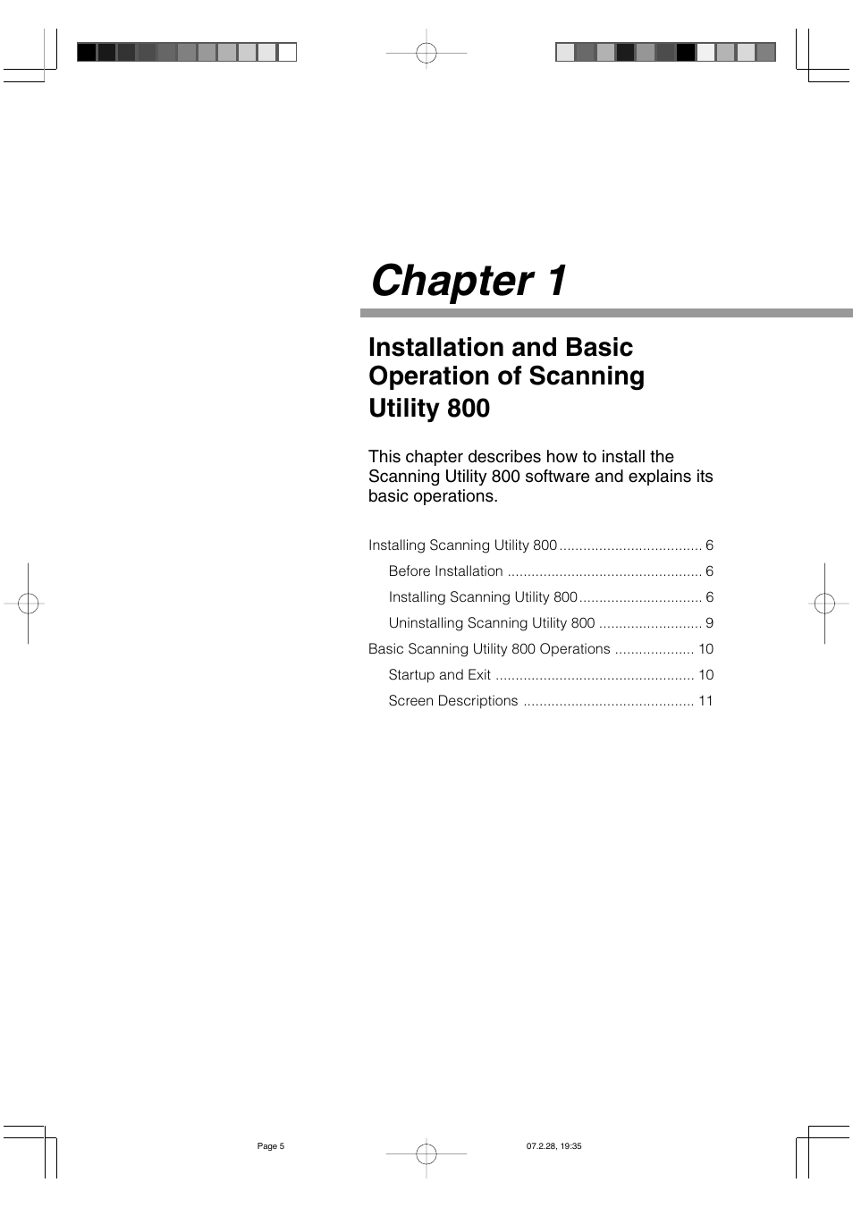 Chapter 1 | Canon 800II User Manual | Page 5 / 60