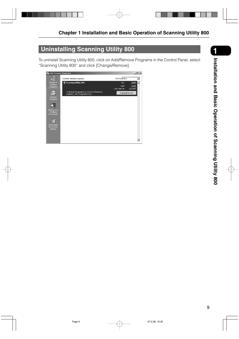 Uninstalling scanning utility 800 | Canon 800II User Manual | Page 9 / 60