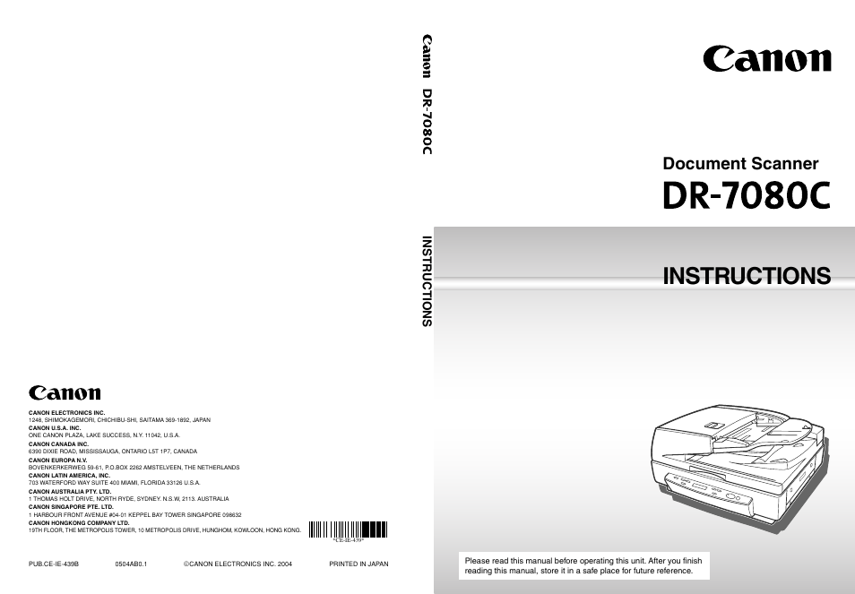 Canon DR-7080C User Manual | 112 pages