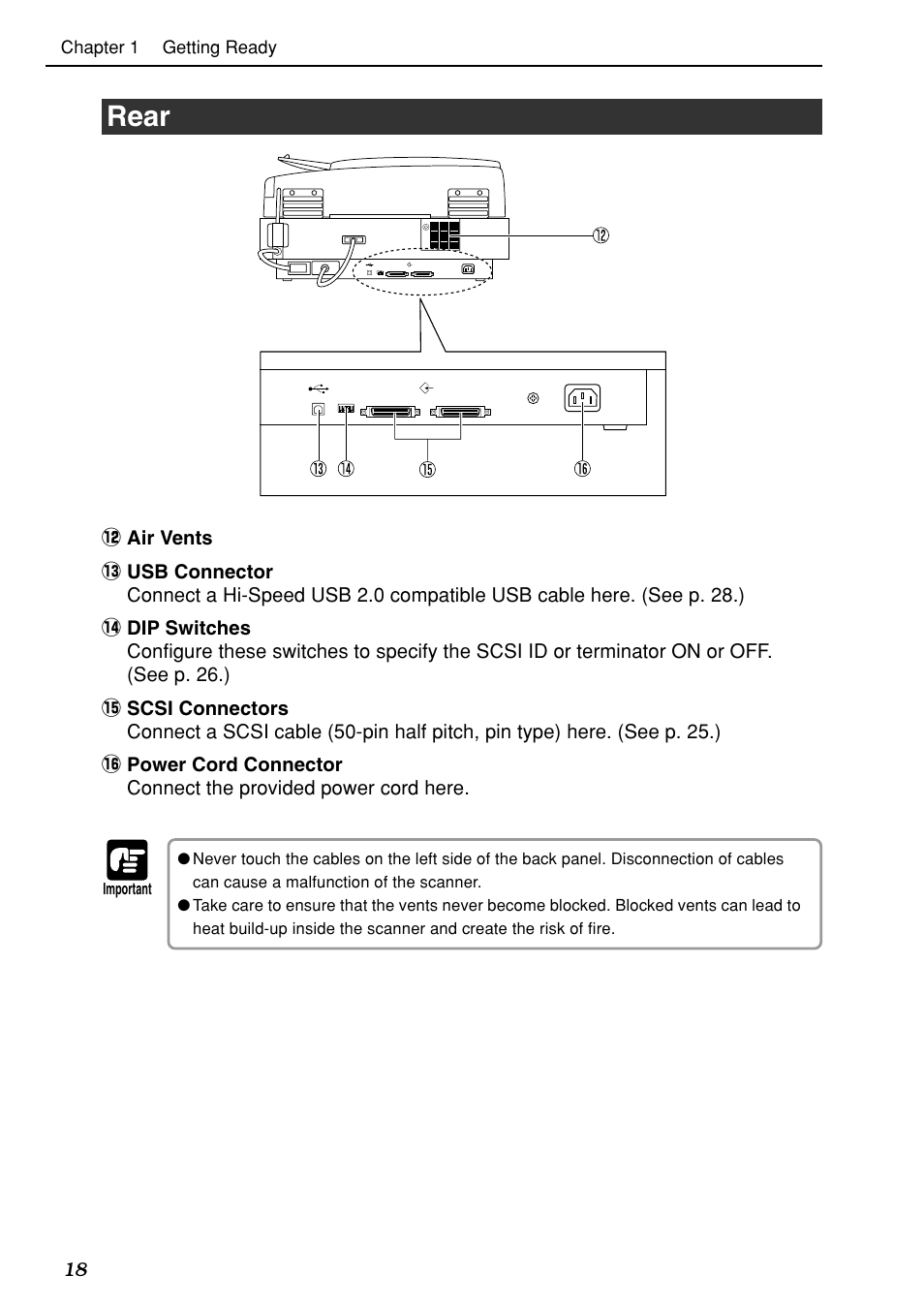 Rear | Canon DR-7080C User Manual | Page 22 / 112