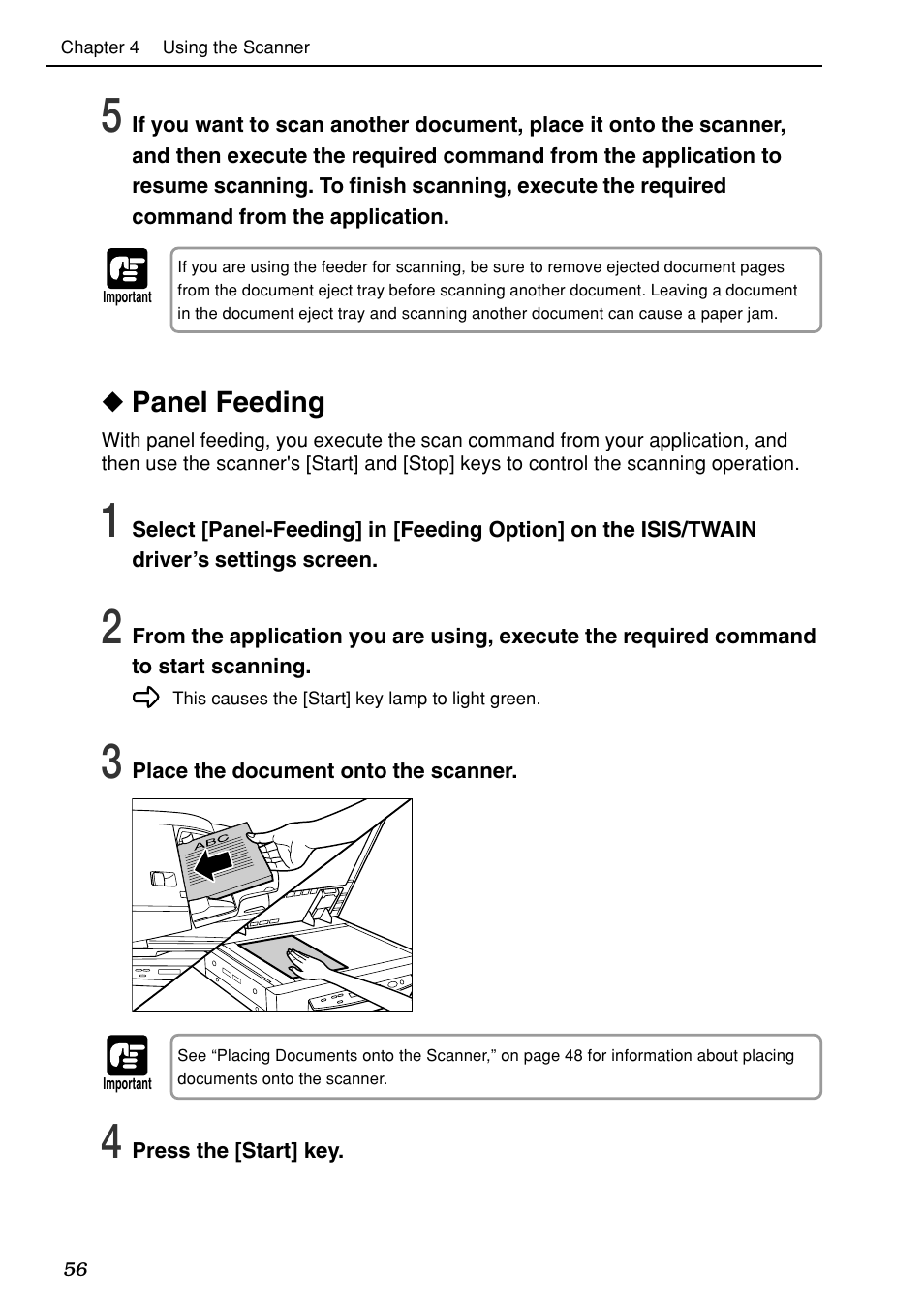 Panel feeding | Canon DR-7080C User Manual | Page 60 / 112