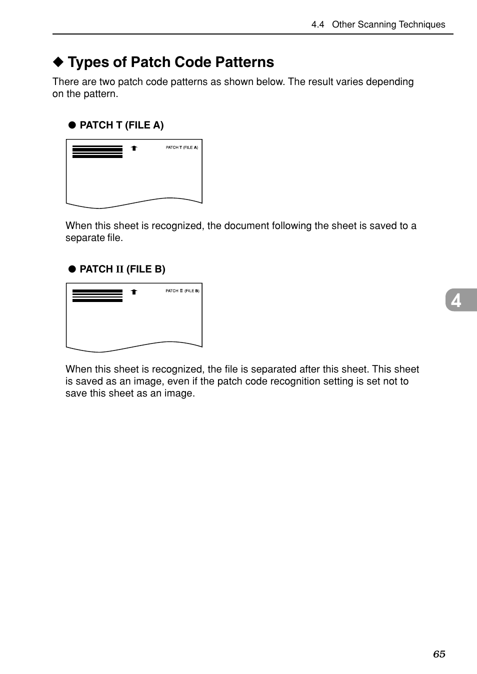 Types of patch code patterns | Canon DR-7080C User Manual | Page 69 / 112