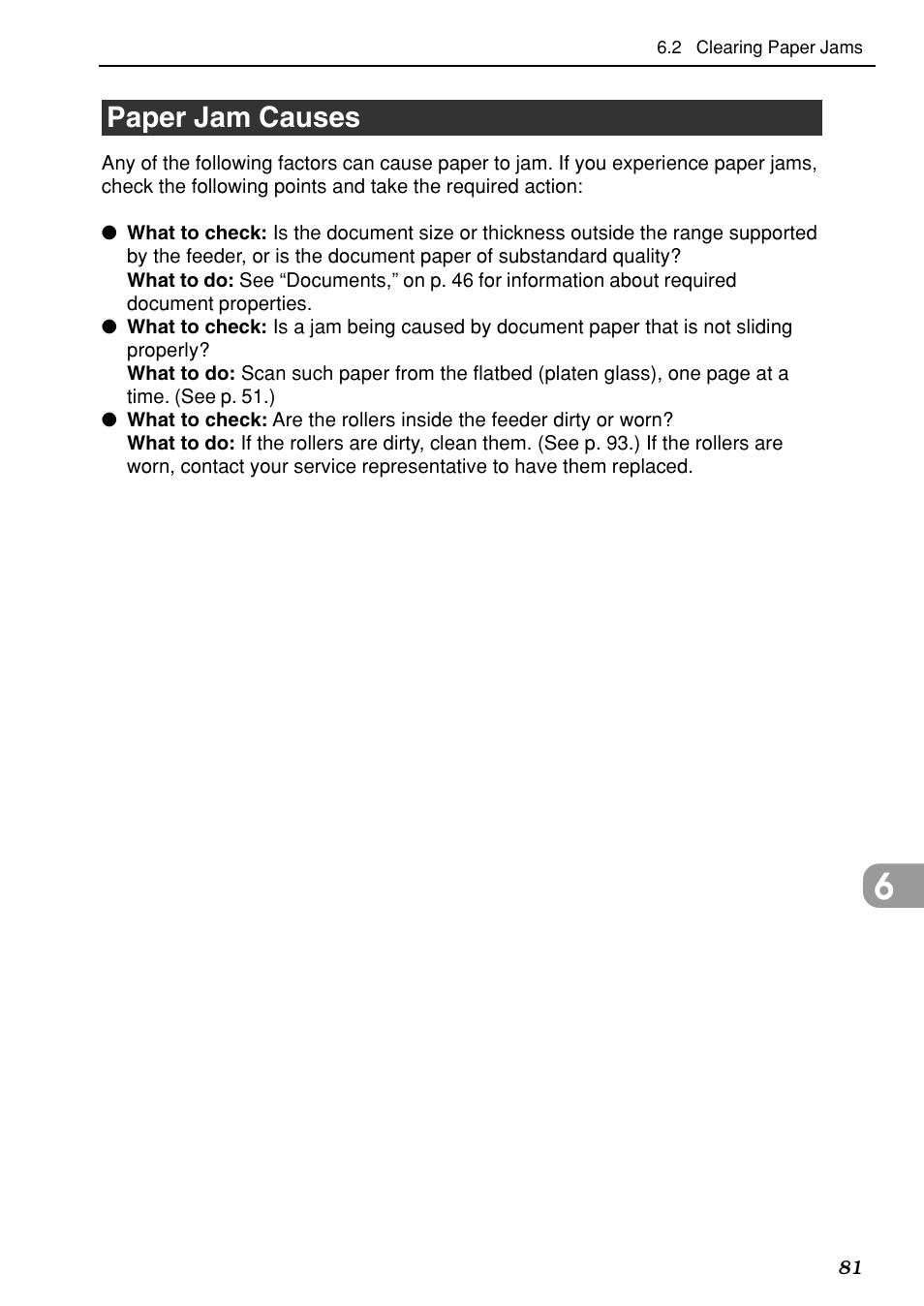 Paper jam causes | Canon DR-7080C User Manual | Page 85 / 112