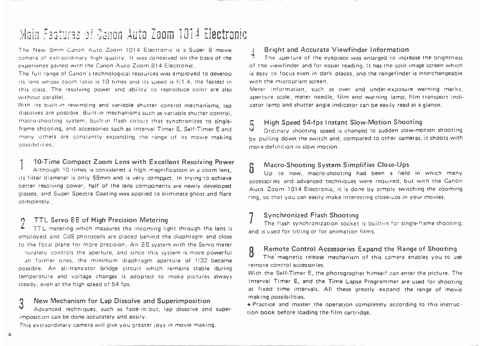Canon AUTO ZOOM 1014 User Manual | Page 4 / 78