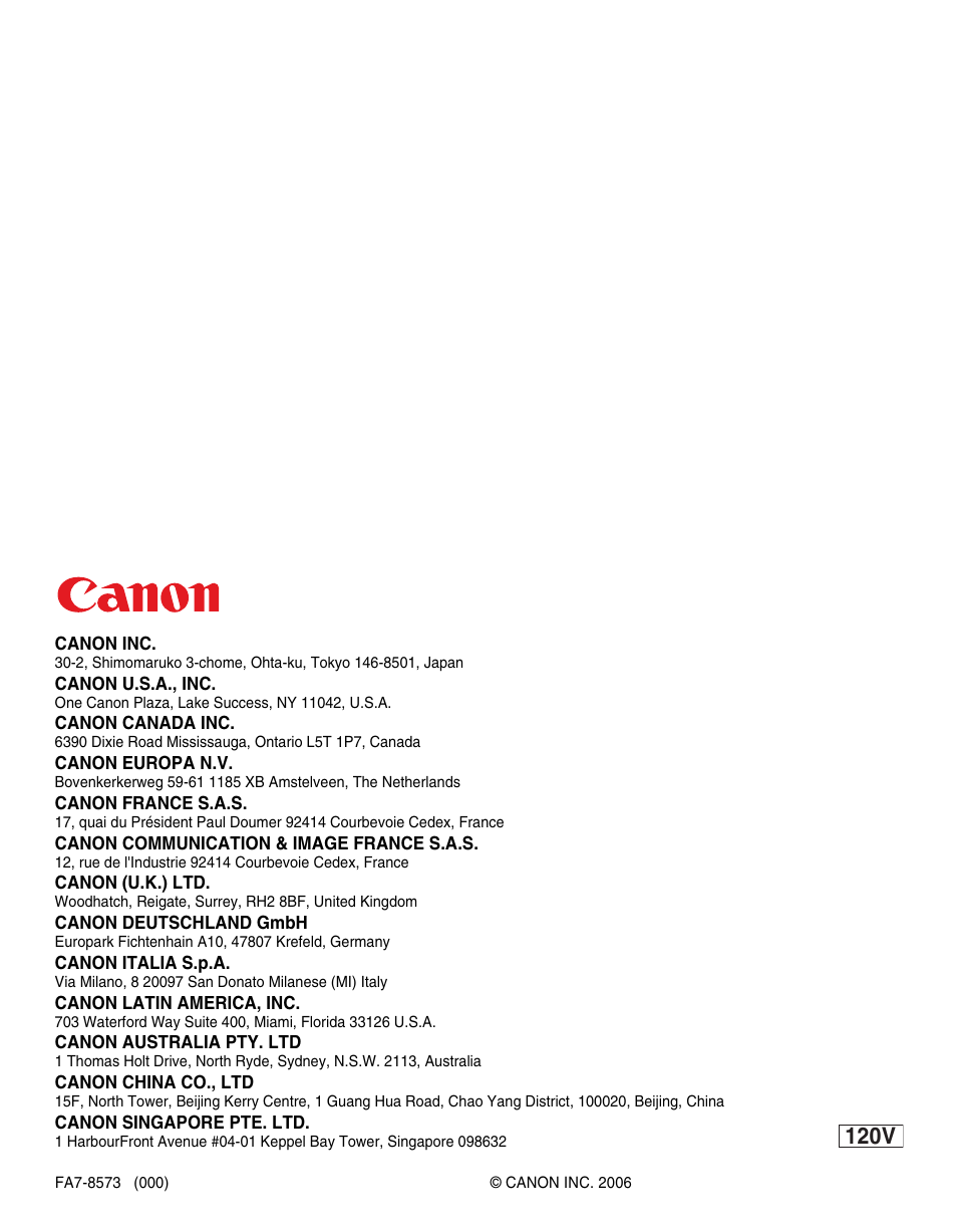 120v | Canon ImageCLASS MF8180c User Manual | Page 49 / 49