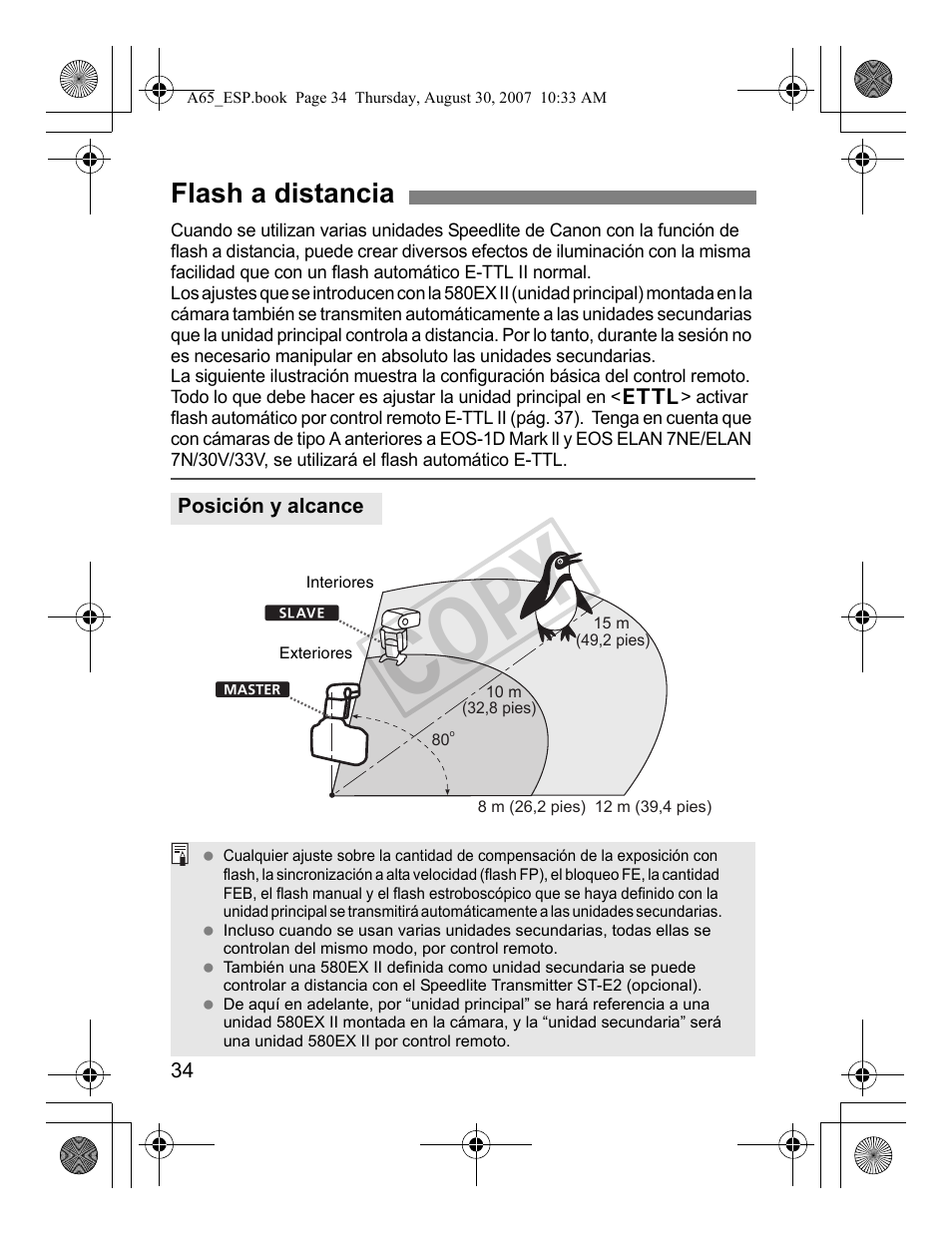 Cop y, Flash a distancia | Canon Speedlite 580EX II User Manual | Page 151 / 176