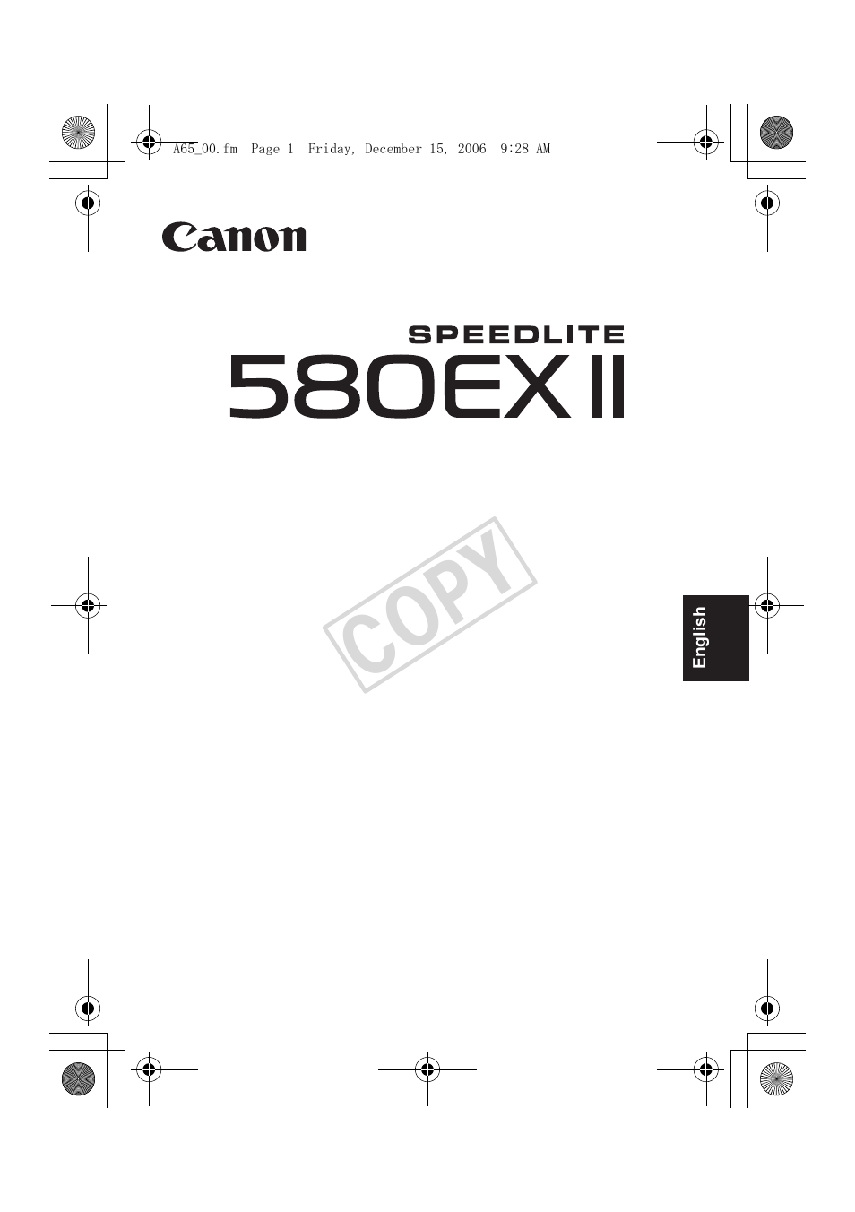 Cop y | Canon Speedlite 580EX II User Manual | Page 2 / 176