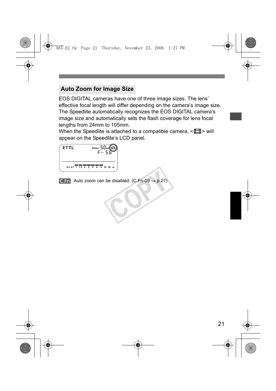 Cop y | Canon Speedlite 580EX II User Manual | Page 22 / 176