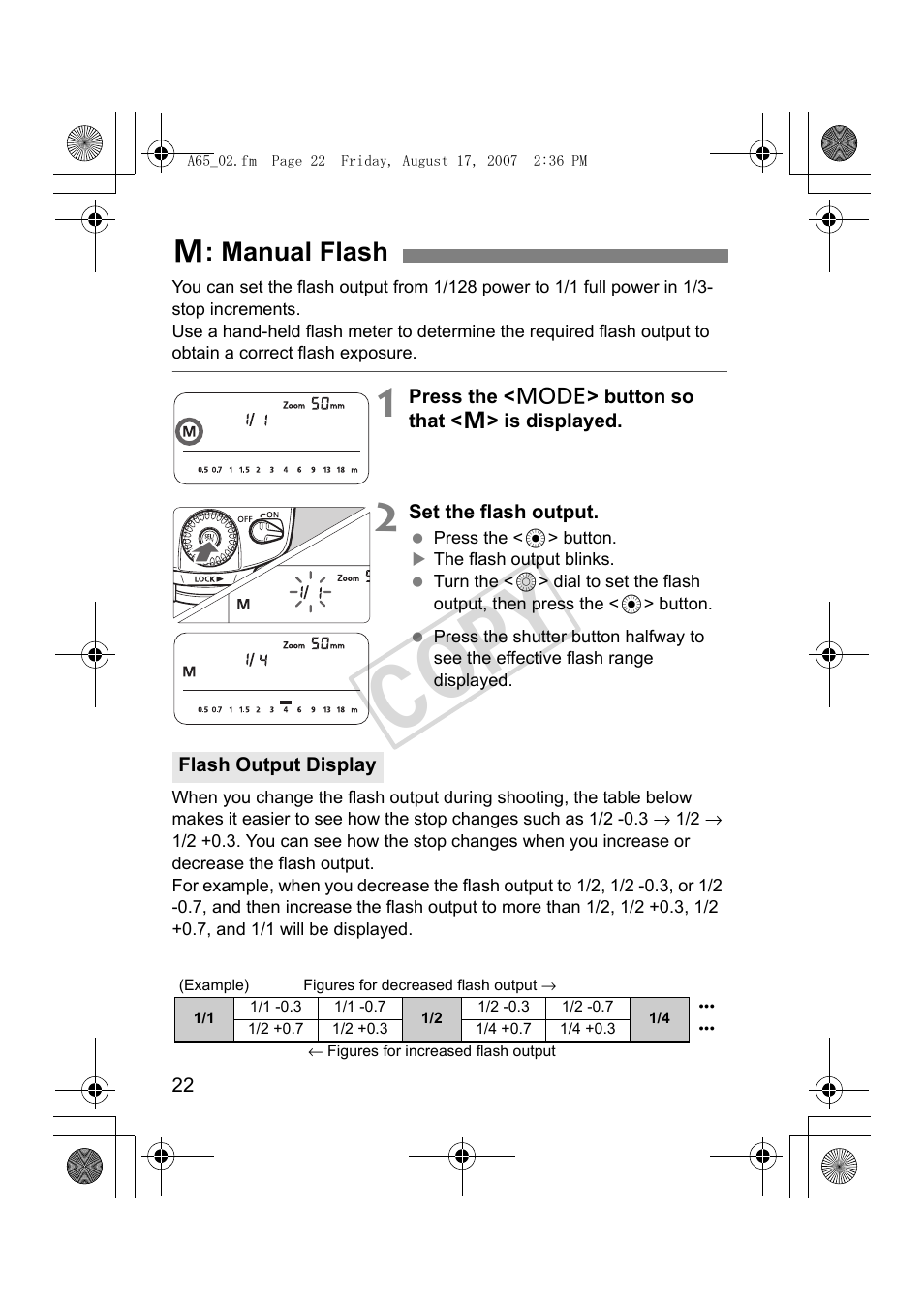 Cop y, Q: manual flash | Canon Speedlite 580EX II User Manual | Page 23 / 176