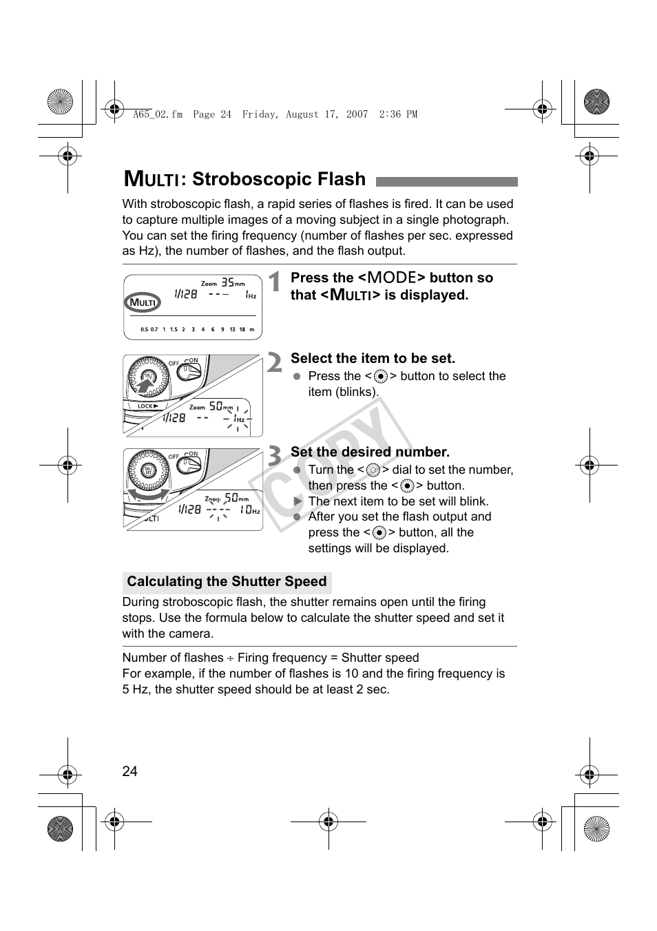 Cop y | Canon Speedlite 580EX II User Manual | Page 25 / 176