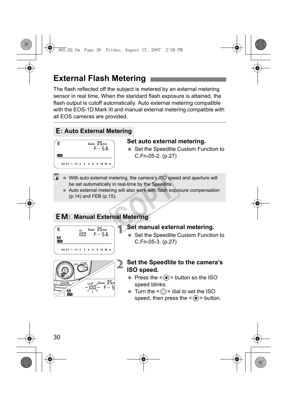 Cop y | Canon Speedlite 580EX II User Manual | Page 31 / 176