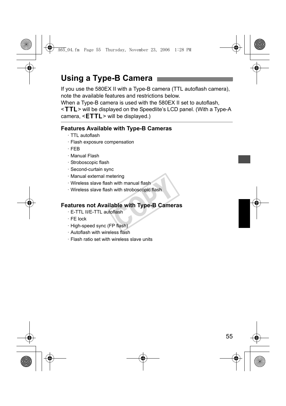 Cop y | Canon Speedlite 580EX II User Manual | Page 56 / 176