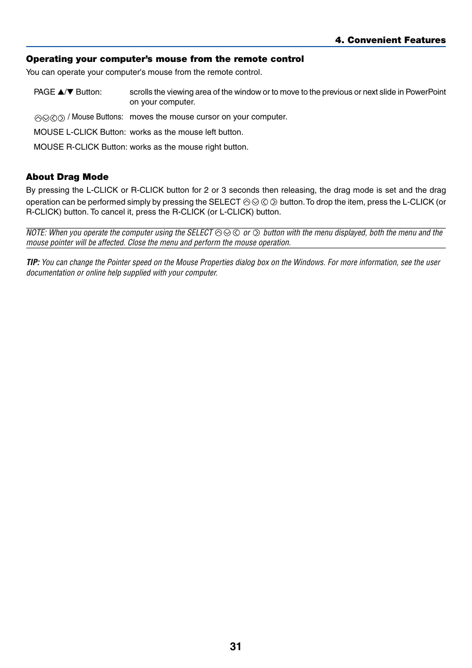 About drag mode | Canon LV-7255 User Manual | Page 40 / 74