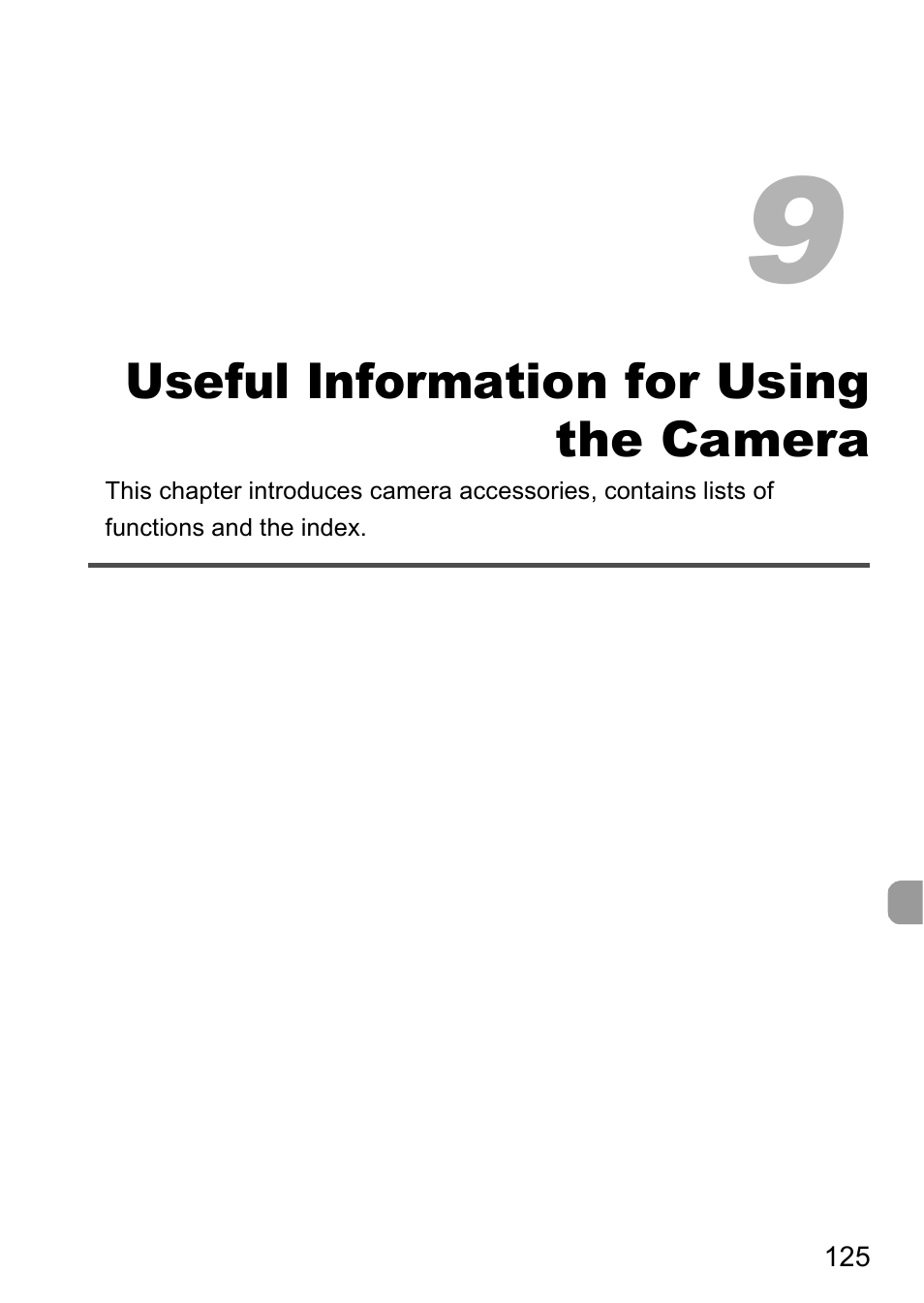 9 useful information for using the camera, Useful information for using, The camera | Canon A2000 IS User Manual | Page 125 / 147