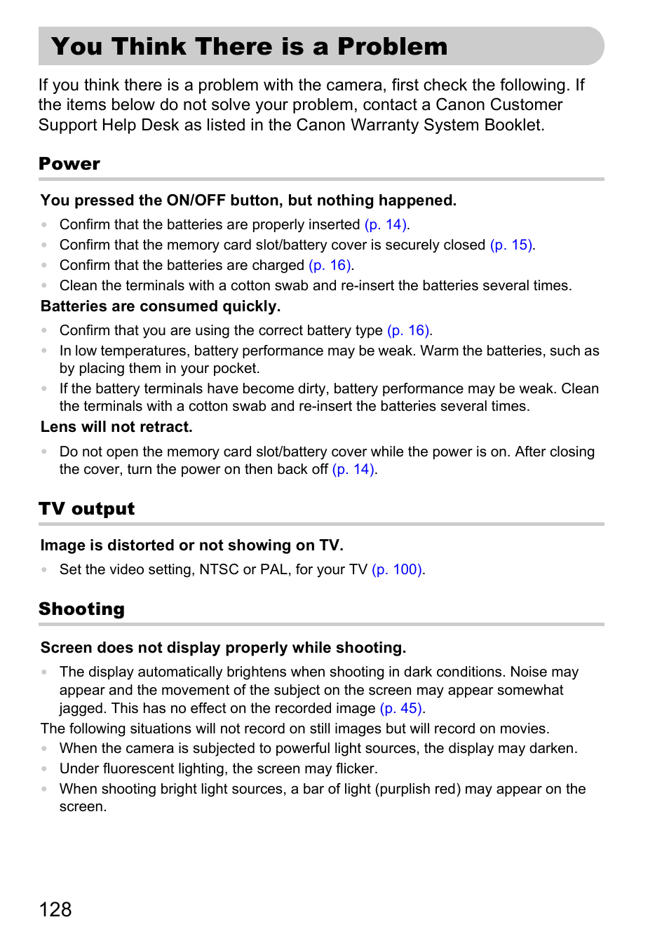 You think there is a problem | Canon A2000 IS User Manual | Page 128 / 147
