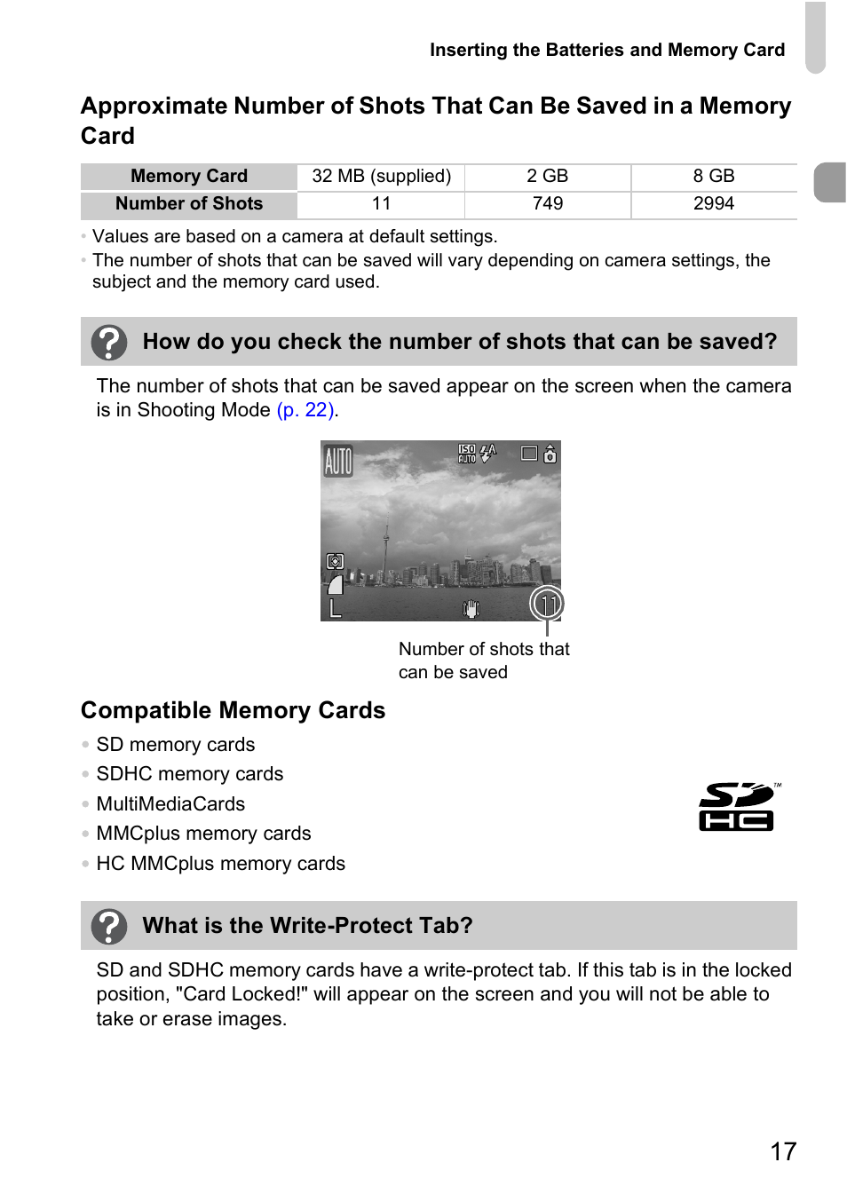 Canon A2000 IS User Manual | Page 17 / 147