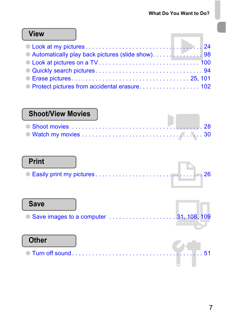 Canon A2000 IS User Manual | Page 7 / 147