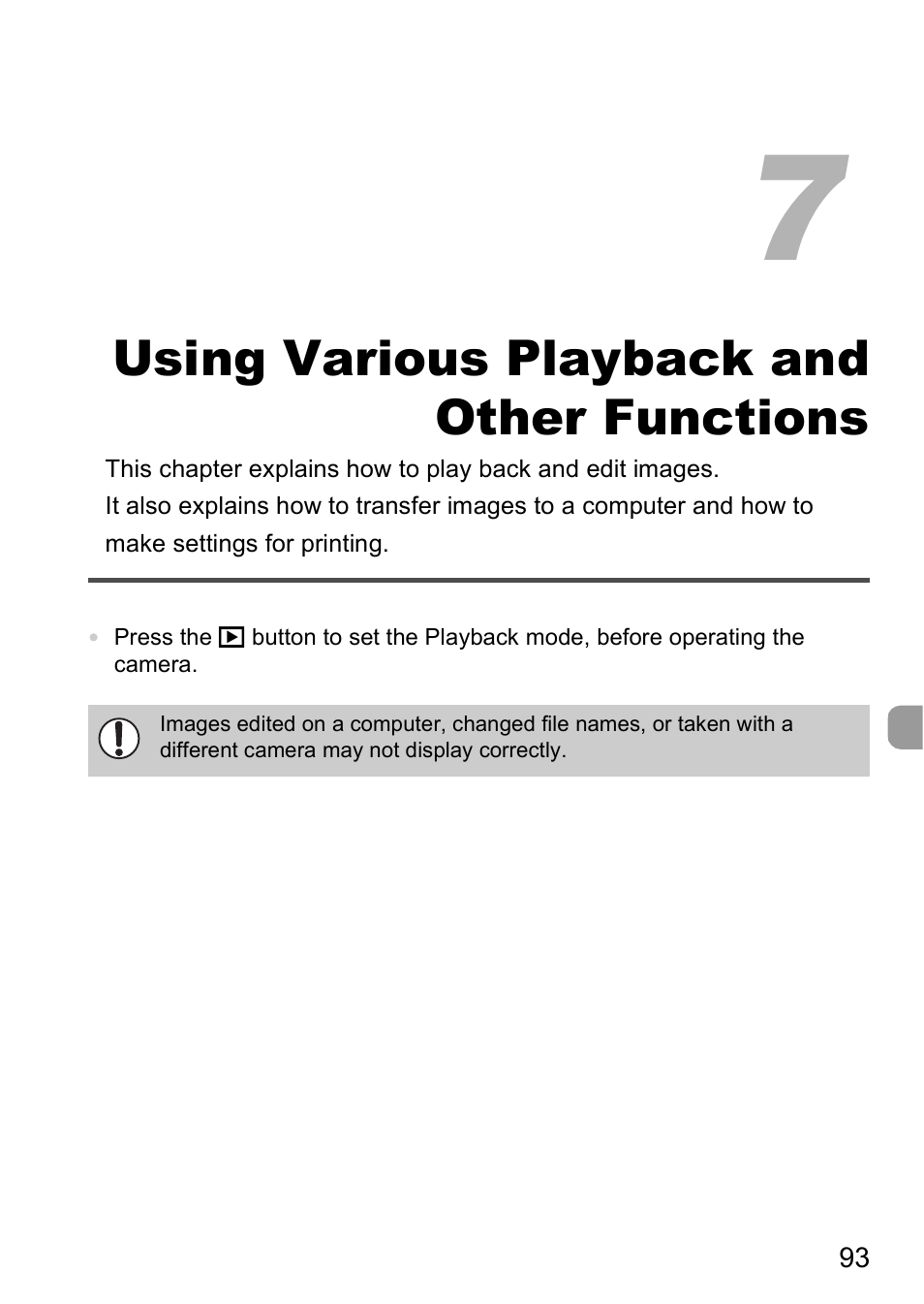 7 using various playback and other functions, Using various playback, And other functions | Using various playback and other functions | Canon A2000 IS User Manual | Page 93 / 147