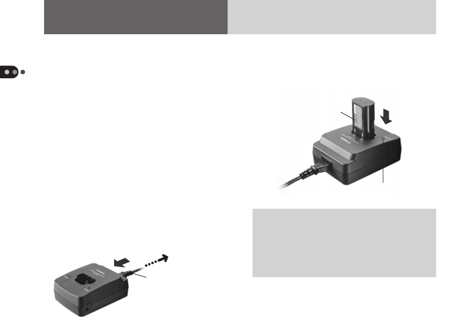 Camera setup, Charging the battery pack | Canon A50 User Manual | Page 18 / 110