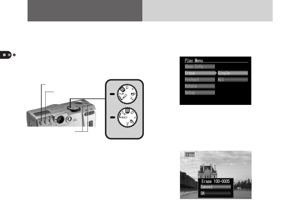 Erasing images, Erasing images from a cf card | Canon A50 User Manual | Page 36 / 110