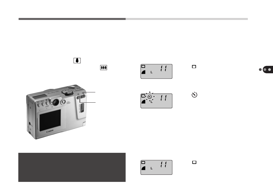 Zoom buttons, Continuous/self-timer/+ button | Canon A50 User Manual | Page 49 / 110