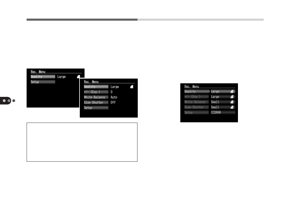 Record menu, Quality | Canon A50 User Manual | Page 70 / 110