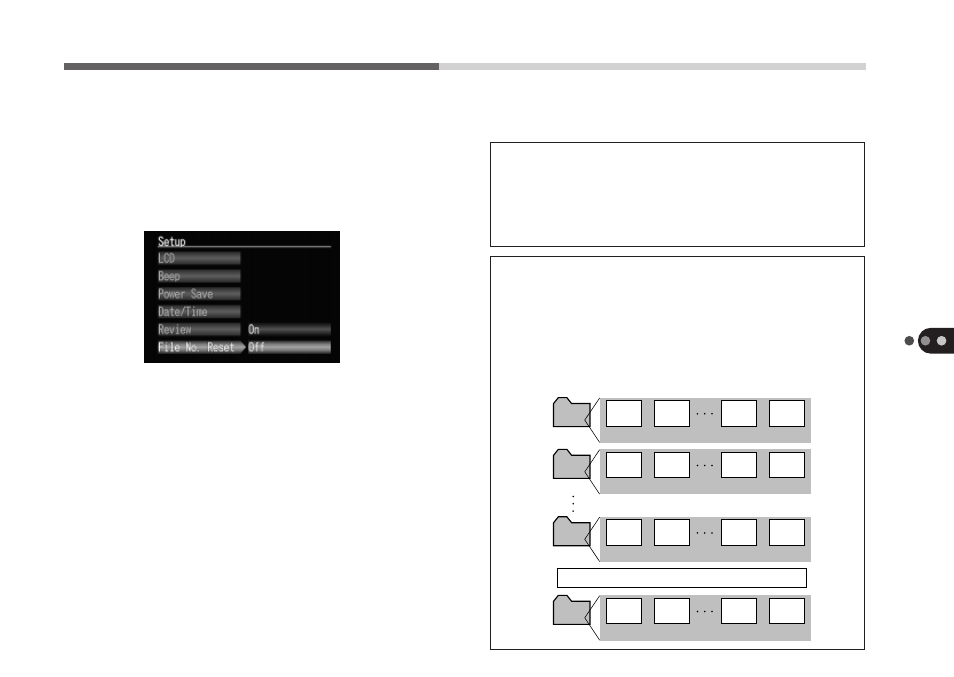 File no. reset, Menu featur es, About file numbers | Canon A50 User Manual | Page 87 / 110