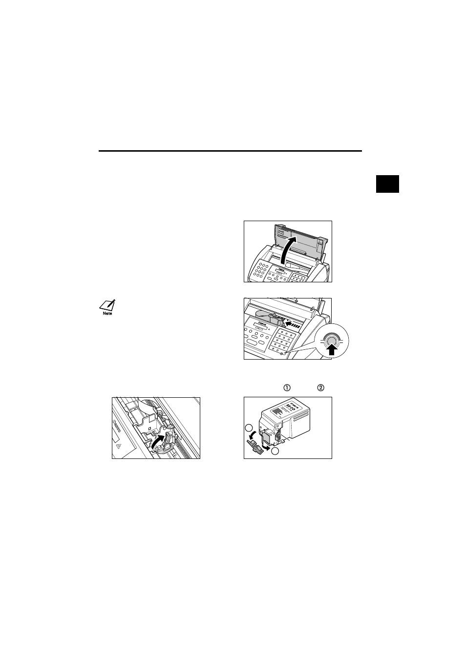 Installing the bj cartridge in your fax, Setting up | Canon B160 User Manual | Page 20 / 139