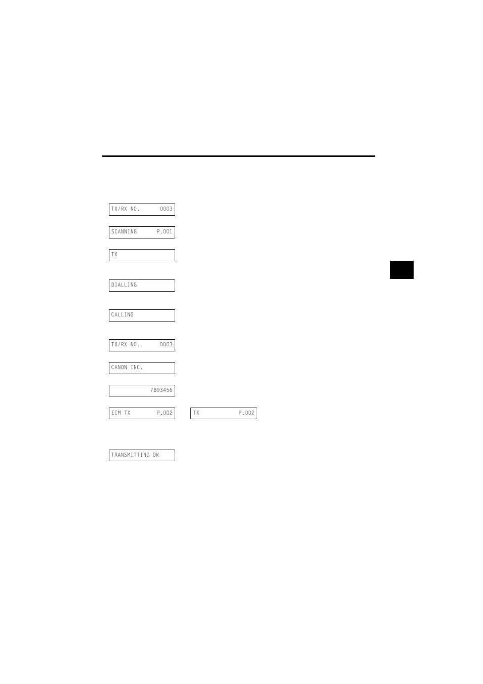 Messages displayed during sending, Sending documents | Canon B160 User Manual | Page 62 / 139