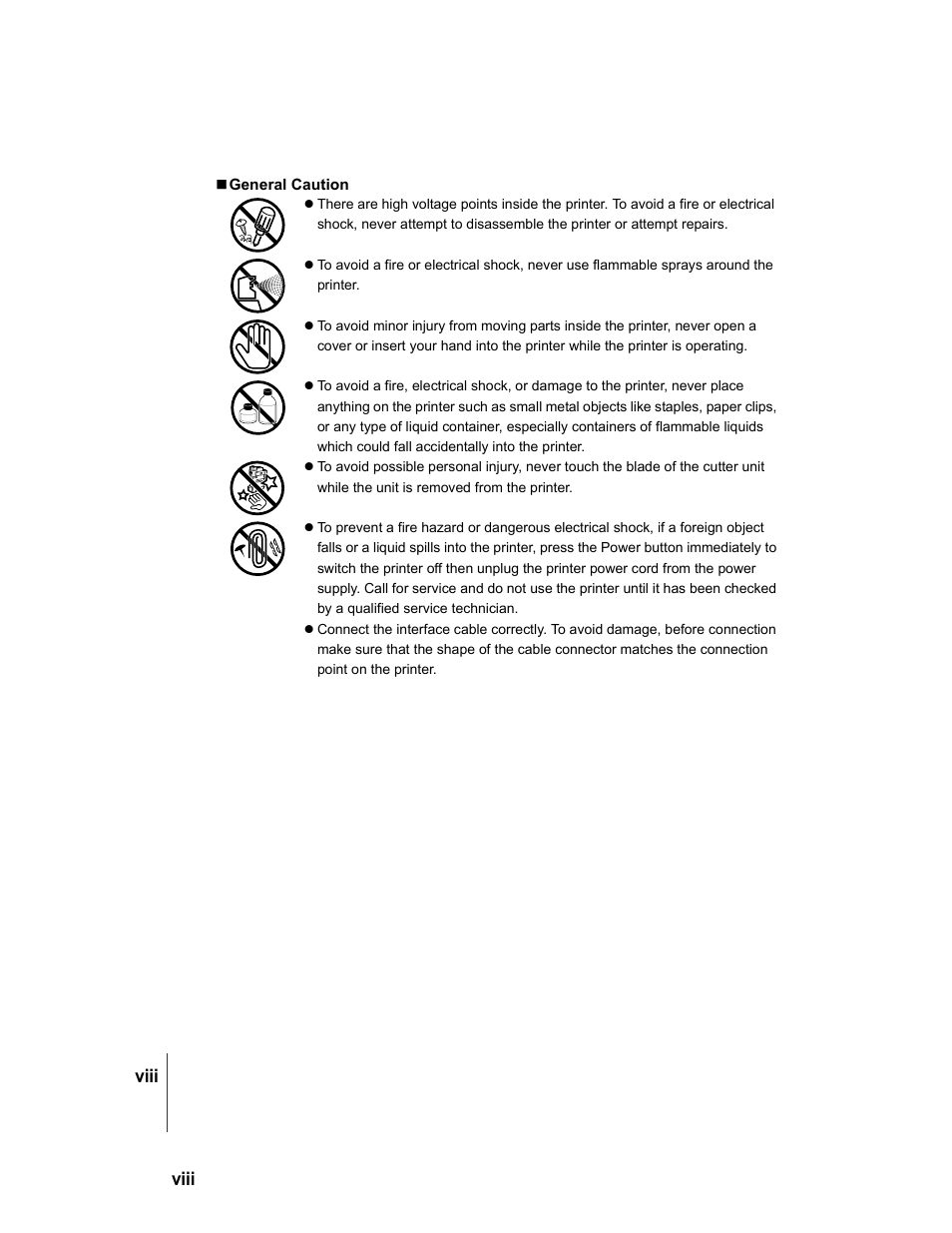 Viii | Canon W7250 User Manual | Page 10 / 126