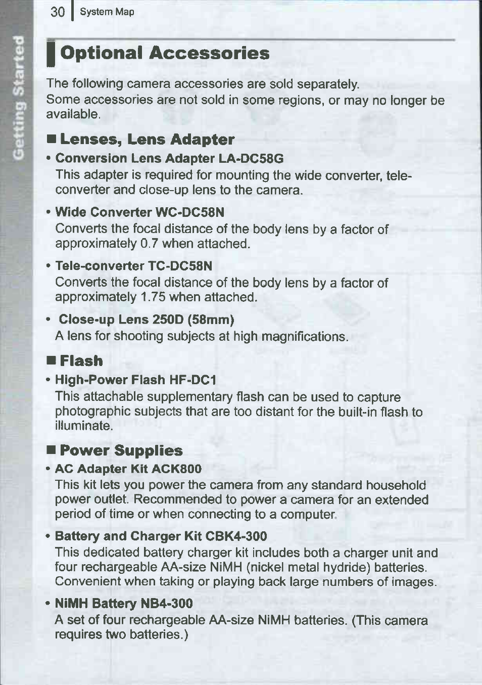 I optional accessories | Canon A720IS User Manual | Page 32 / 37
