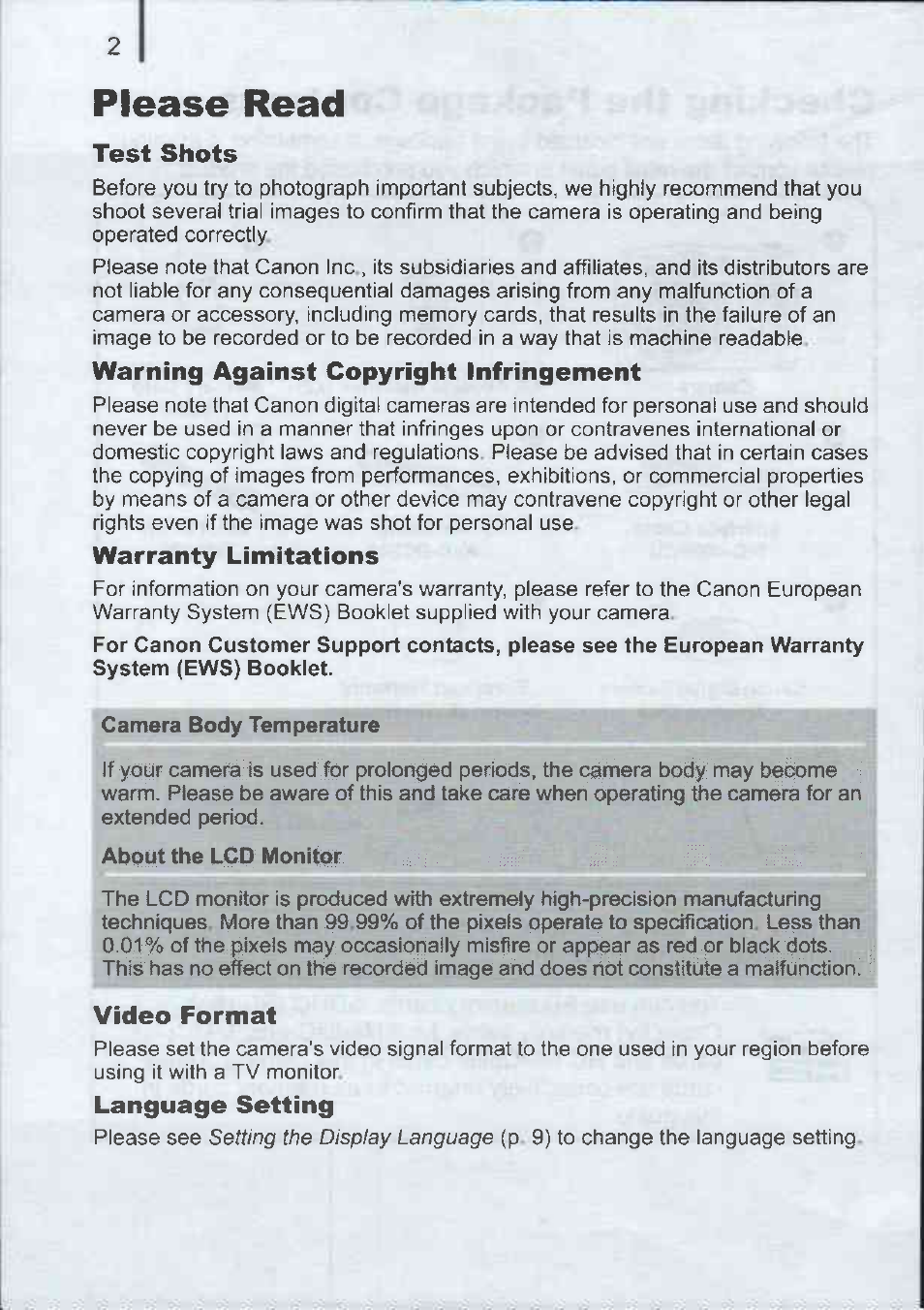 Please read | Canon A720IS User Manual | Page 4 / 37
