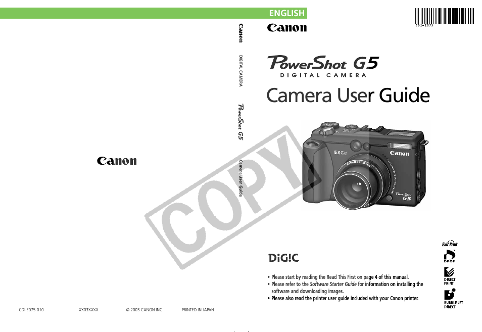 Canon CDI-E075-010 User Manual | 214 pages