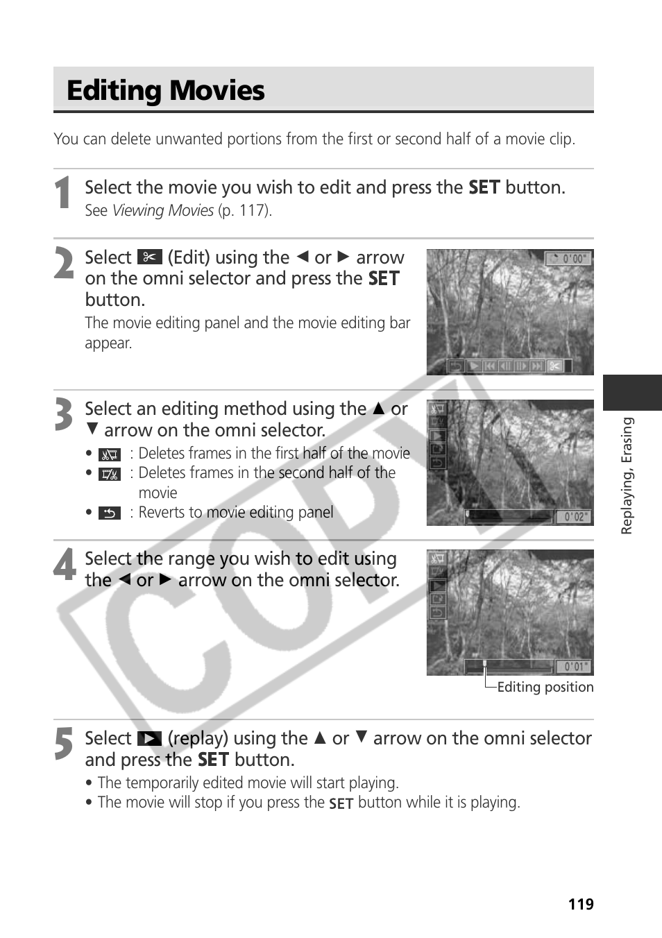 Editing movies | Canon CDI-E075-010 User Manual | Page 125 / 214