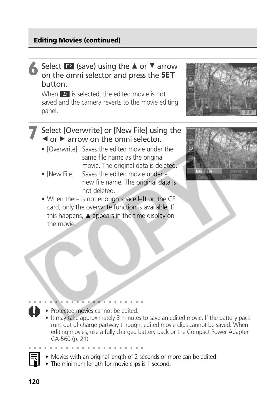 Editing movies (continued) | Canon CDI-E075-010 User Manual | Page 126 / 214