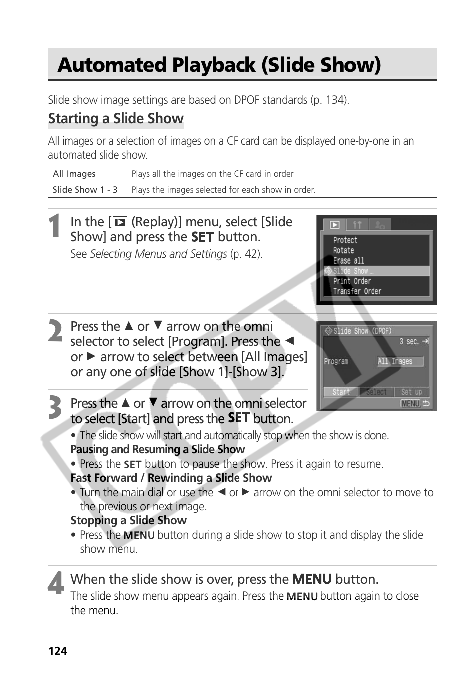 Automated playback (slide show) | Canon CDI-E075-010 User Manual | Page 130 / 214