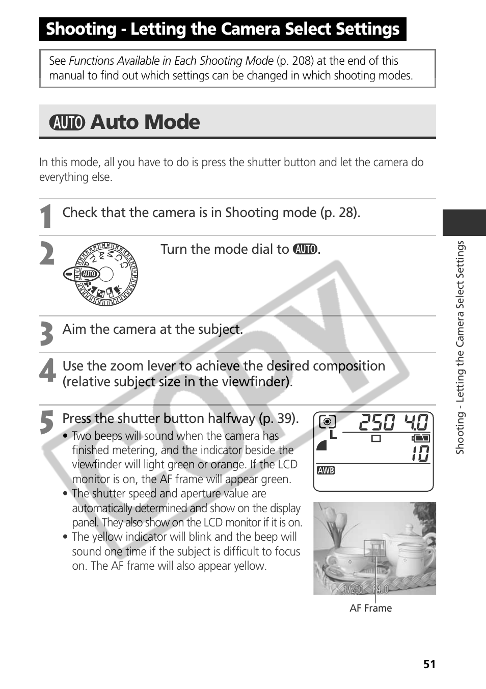 Auto mode | Canon CDI-E075-010 User Manual | Page 57 / 214