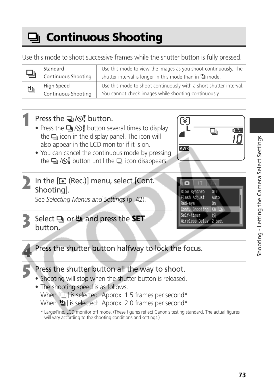 Continuous shooting | Canon CDI-E075-010 User Manual | Page 79 / 214