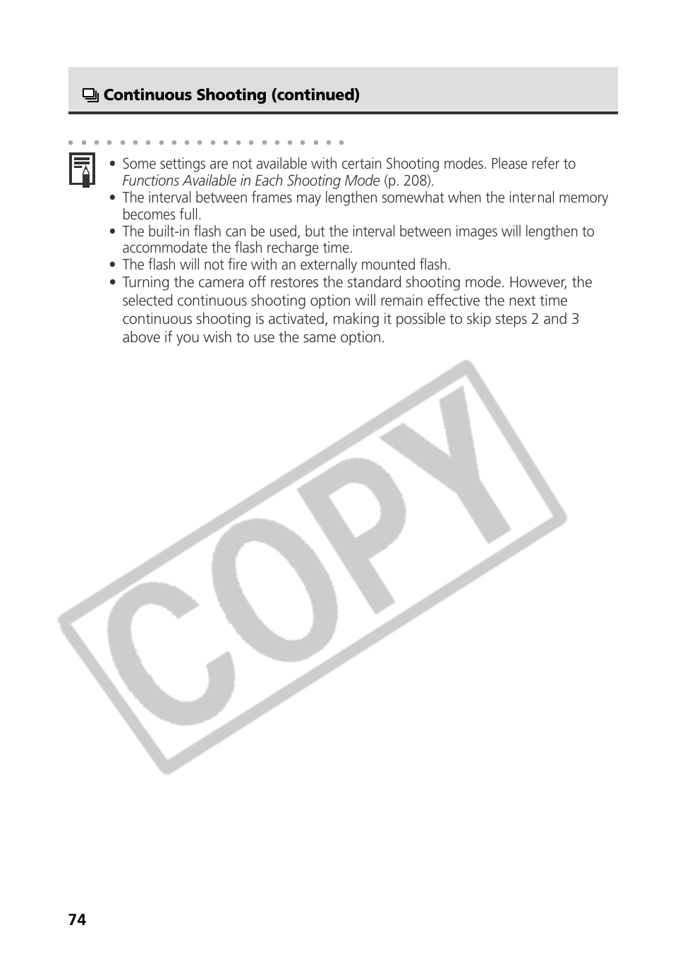 Continuous shooting (continued) | Canon CDI-E075-010 User Manual | Page 80 / 214