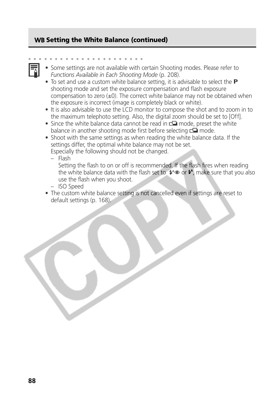 88 setting the white balance (continued) | Canon CDI-E075-010 User Manual | Page 94 / 214